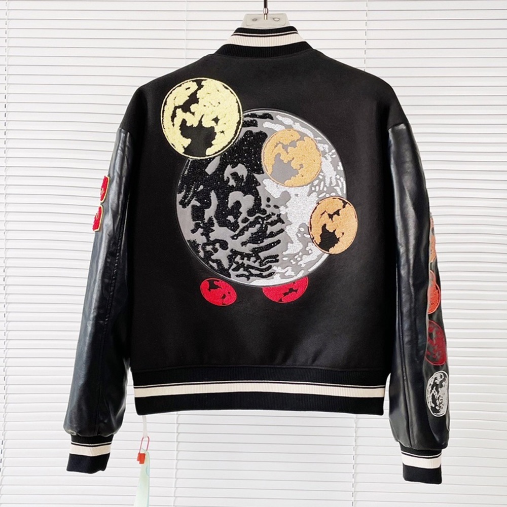 Off-White Black Leather-Sleeved Jacket - image 2